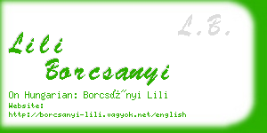 lili borcsanyi business card